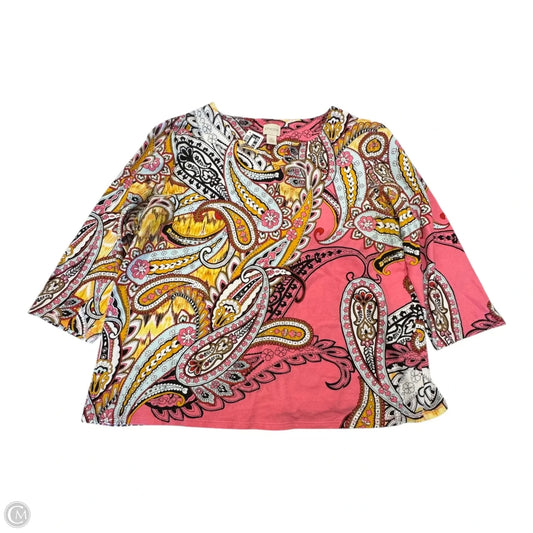Top 3/4 Sleeve By Chicos In Multi-colored, Size: Lp