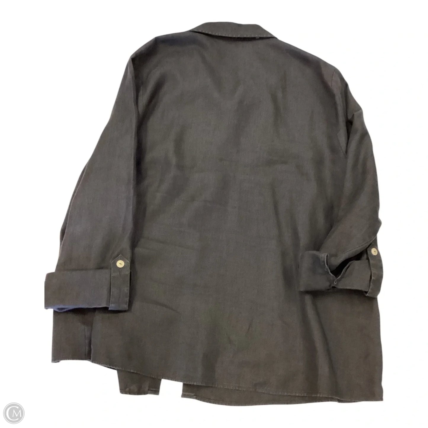 Top Long Sleeve By Investments In Black, Size: 22