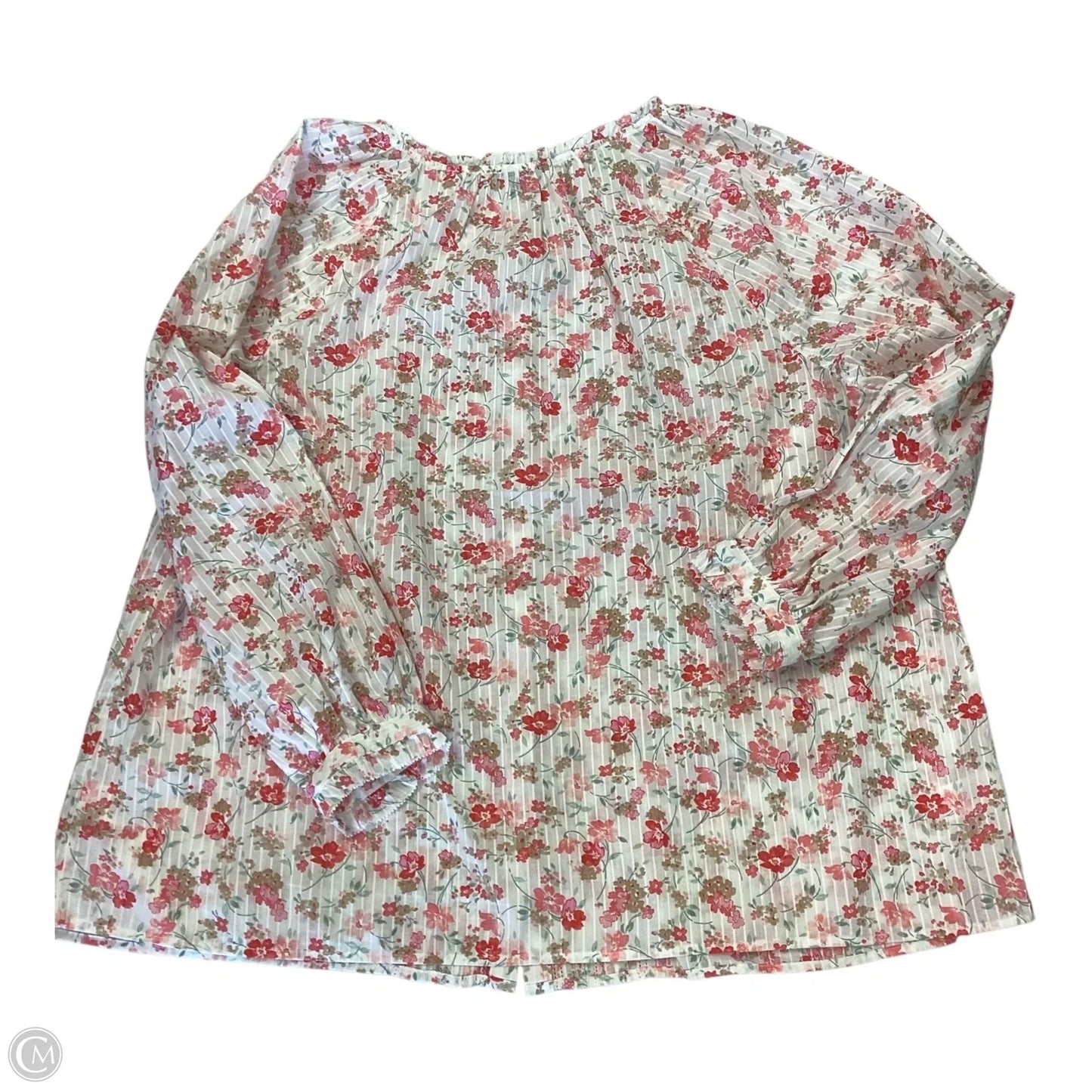 Top Long Sleeve By Talbots In Floral Print, Size: 2x