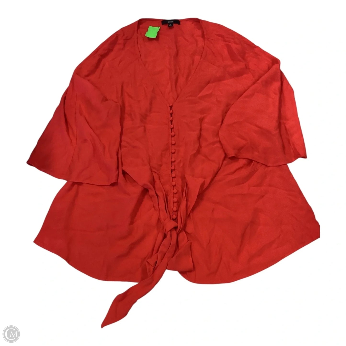 Top Short Sleeve By Ellos In Red, Size: 24