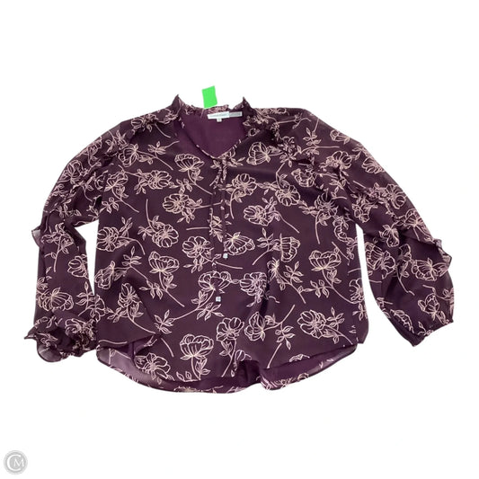 Top Long Sleeve By Calvin Klein In Purple, Size: L