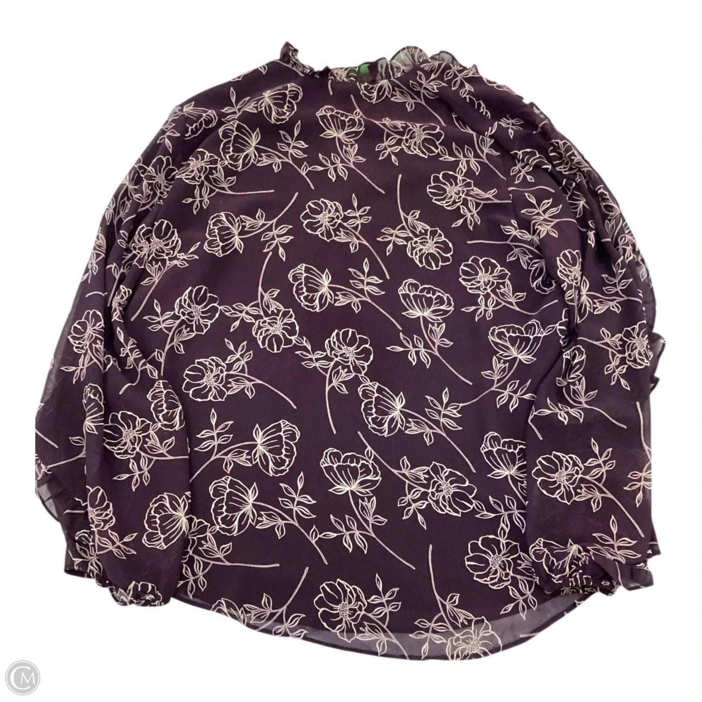 Top Long Sleeve By Calvin Klein In Purple, Size: L