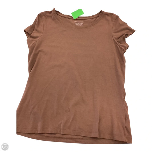 Top Short Sleeve By Tahari In Brown, Size: L
