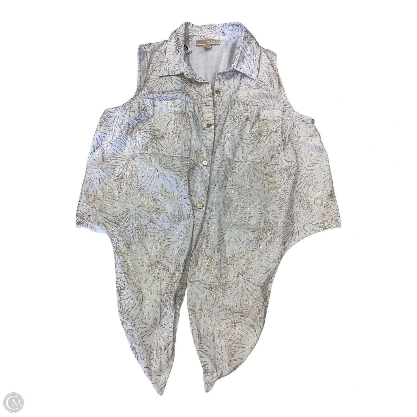 Top Sleeveless By Michael By Michael Kors In Gold & White, Size: L