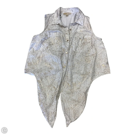 Top Sleeveless By Michael By Michael Kors In Gold & White, Size: L