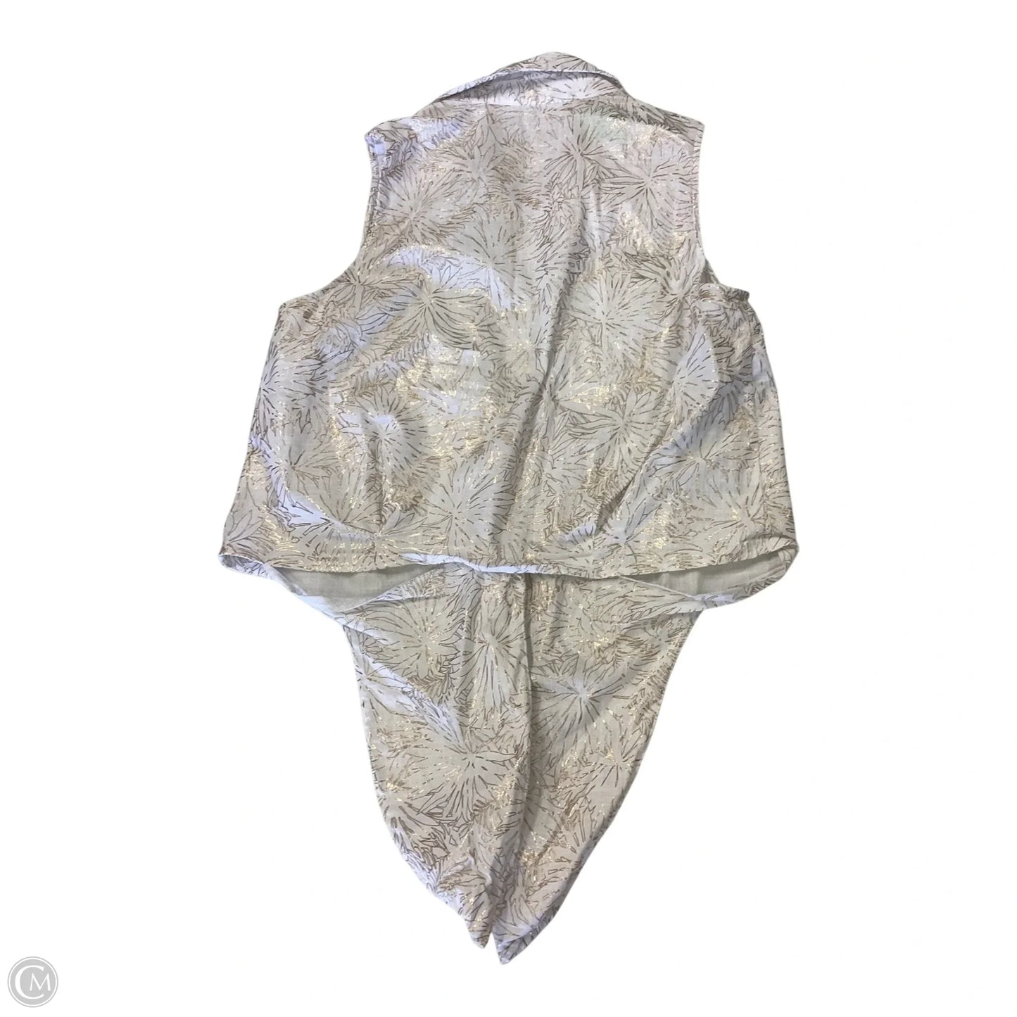 Top Sleeveless By Michael By Michael Kors In Gold & White, Size: L