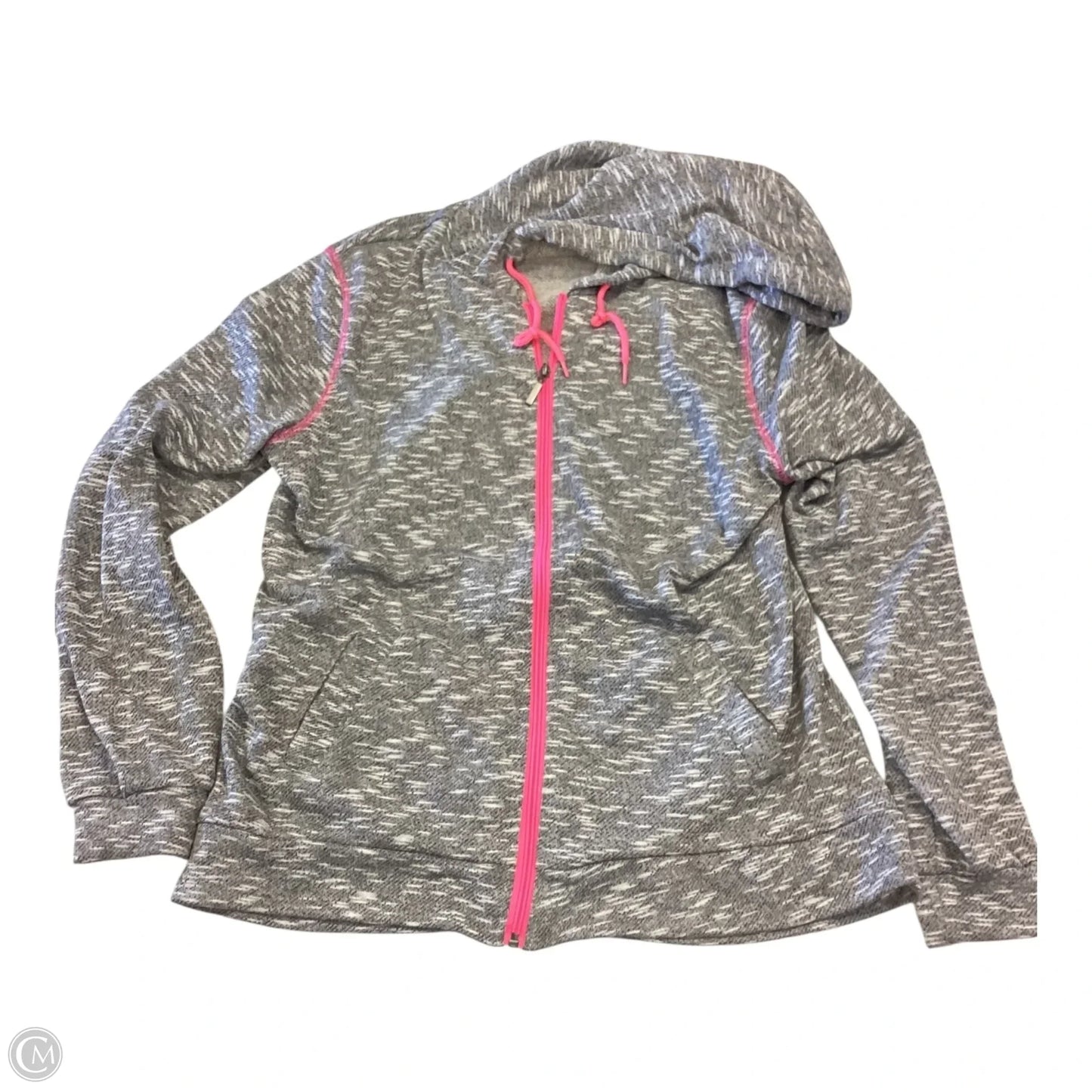 Athletic Jacket By Bongo In Grey & Pink, Size: Xl