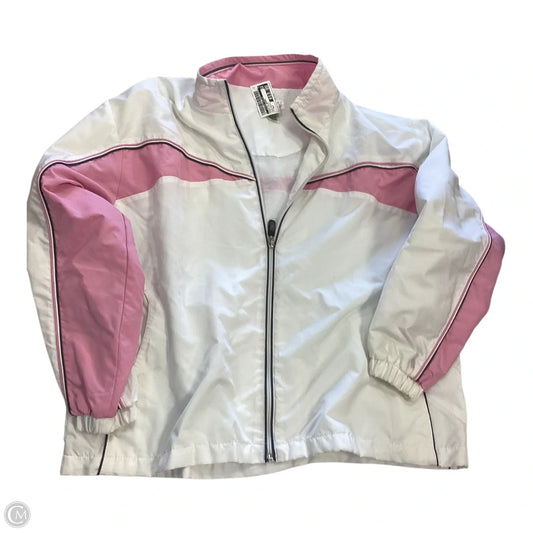 Athletic Jacket By Clothes Mentor In Pink & White, Size: Xlp