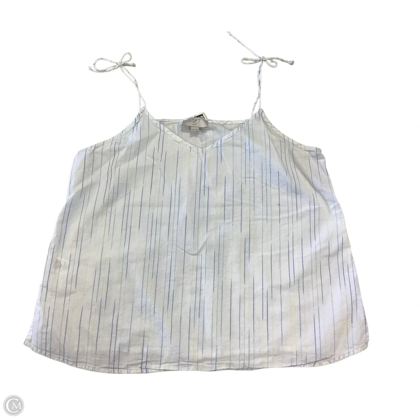 Top Sleeveless By Loft In Striped Pattern, Size: Mp