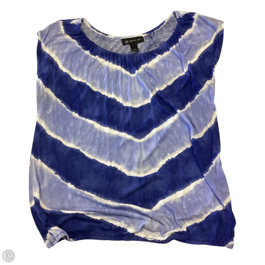 Top Short Sleeve By Inc In Blue & White, Size: M