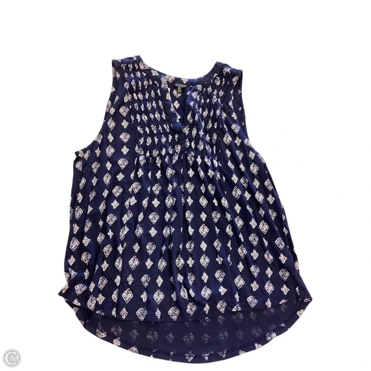 Top Sleeveless By Lucky Brand In Navy, Size: L