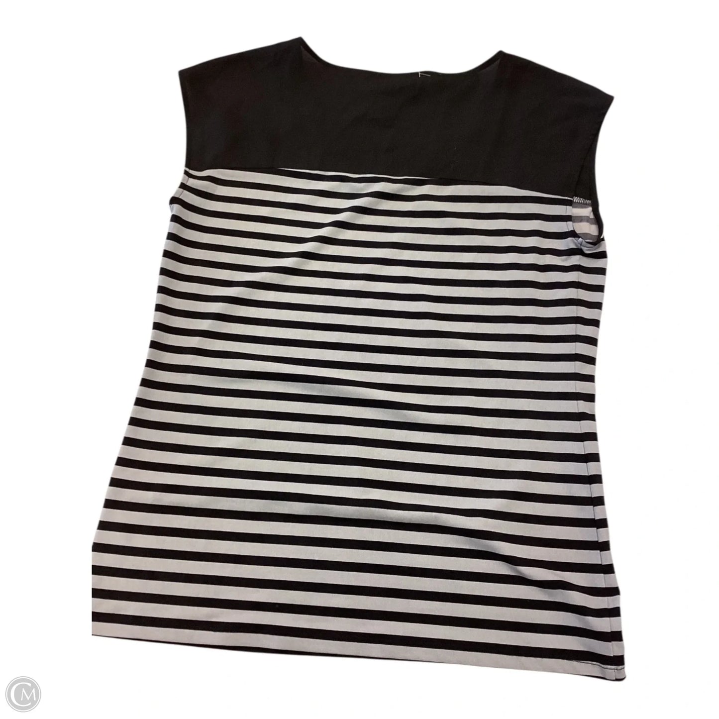 Top Short Sleeve By Calvin Klein In Black & White, Size: M