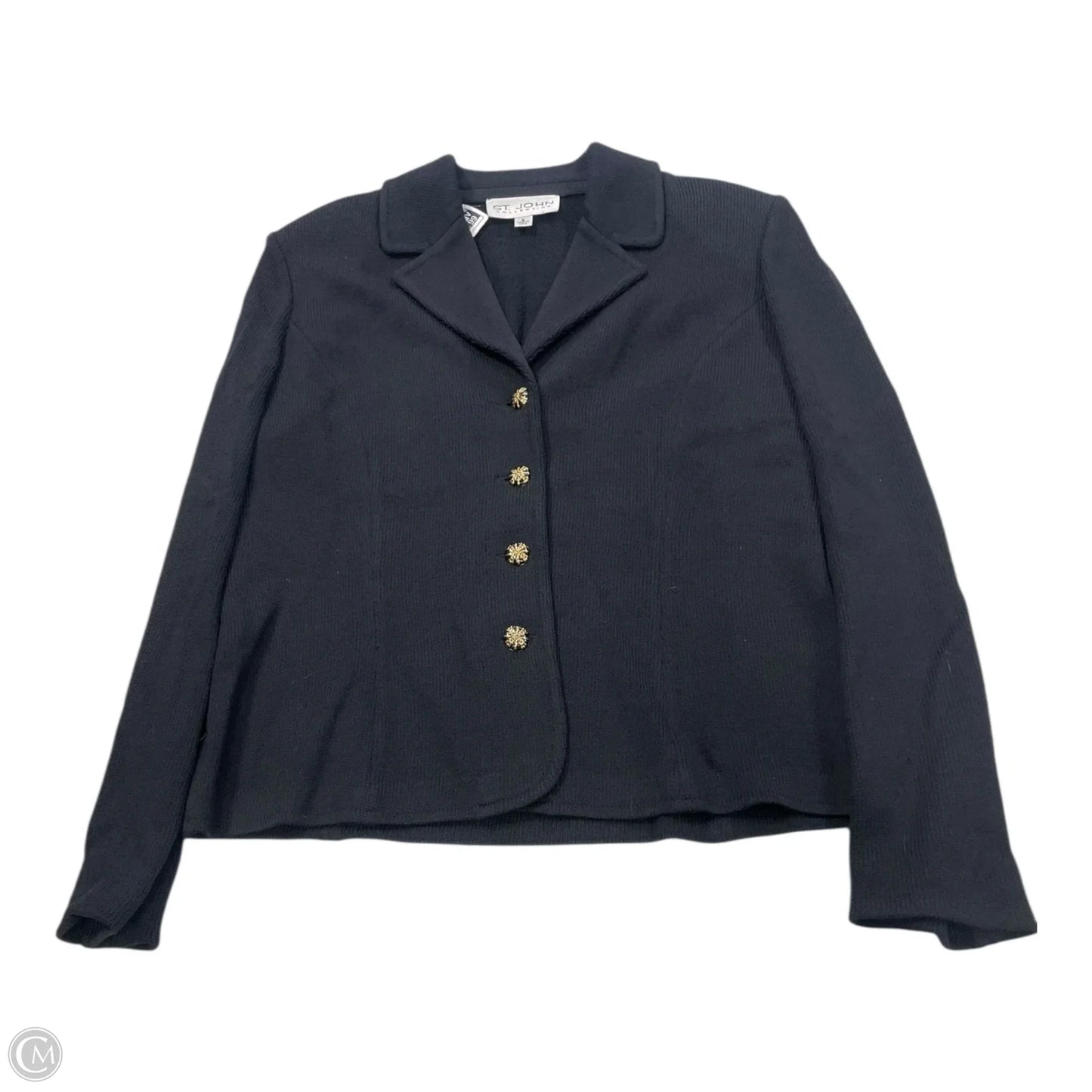 Blazer Luxury Designer By St John Collection In Black, Size: S