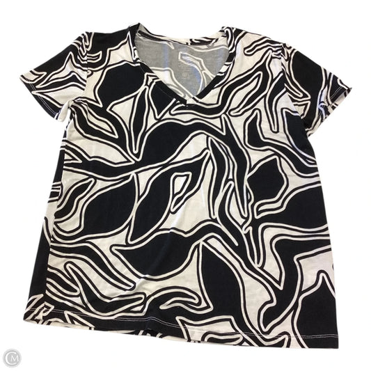 Top Short Sleeve By Nine West In Black & White, Size: S