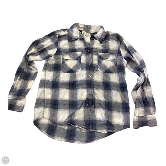 Top Long Sleeve By Ann Taylor In Blue & White, Size: S