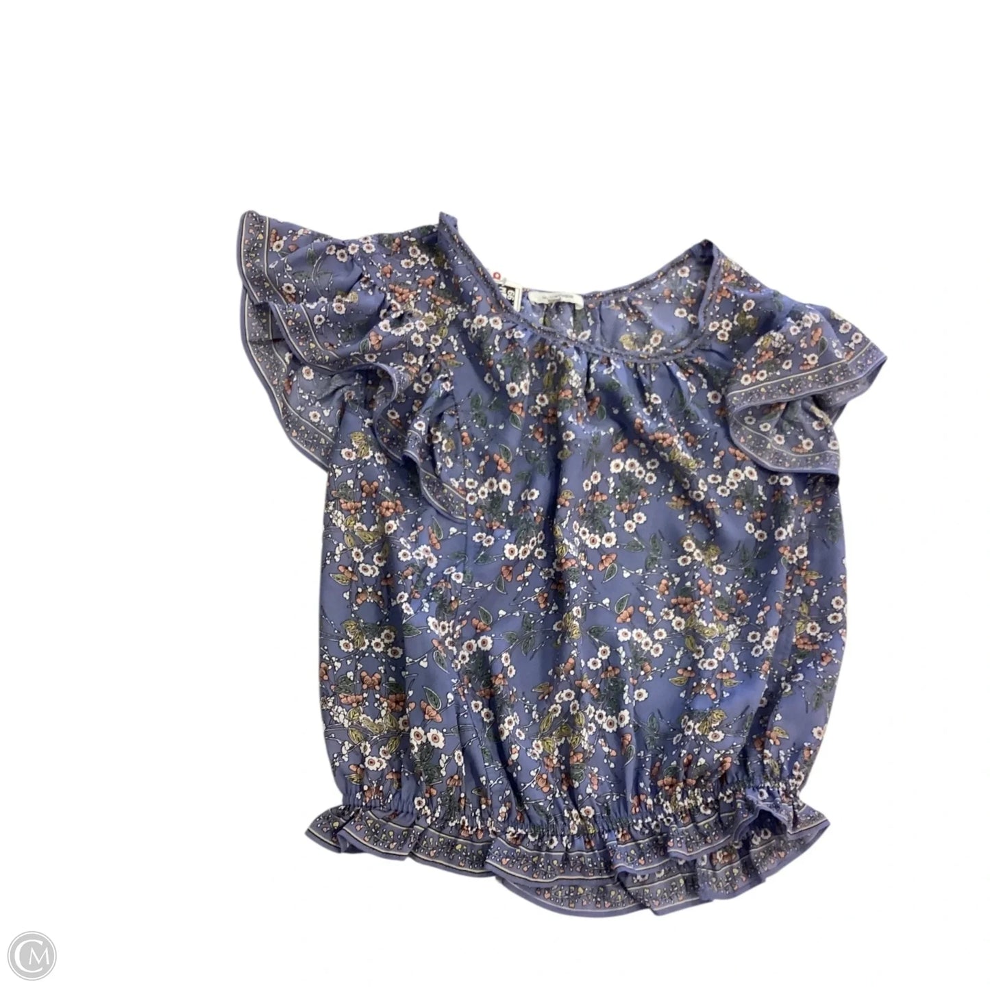 Top Short Sleeve By Max Studio In Blue, Size: S