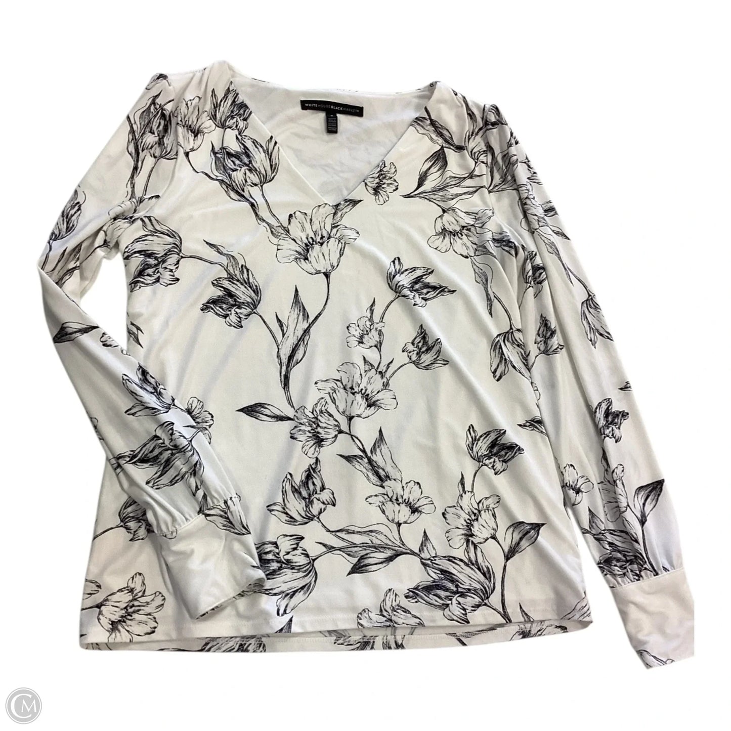 Top Long Sleeve By White House Black Market In Black & White, Size: S