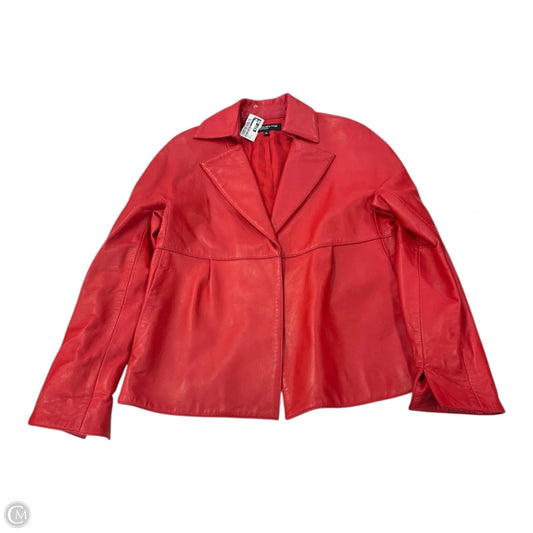 Jacket Leather By New York And Co In Red, Size: M
