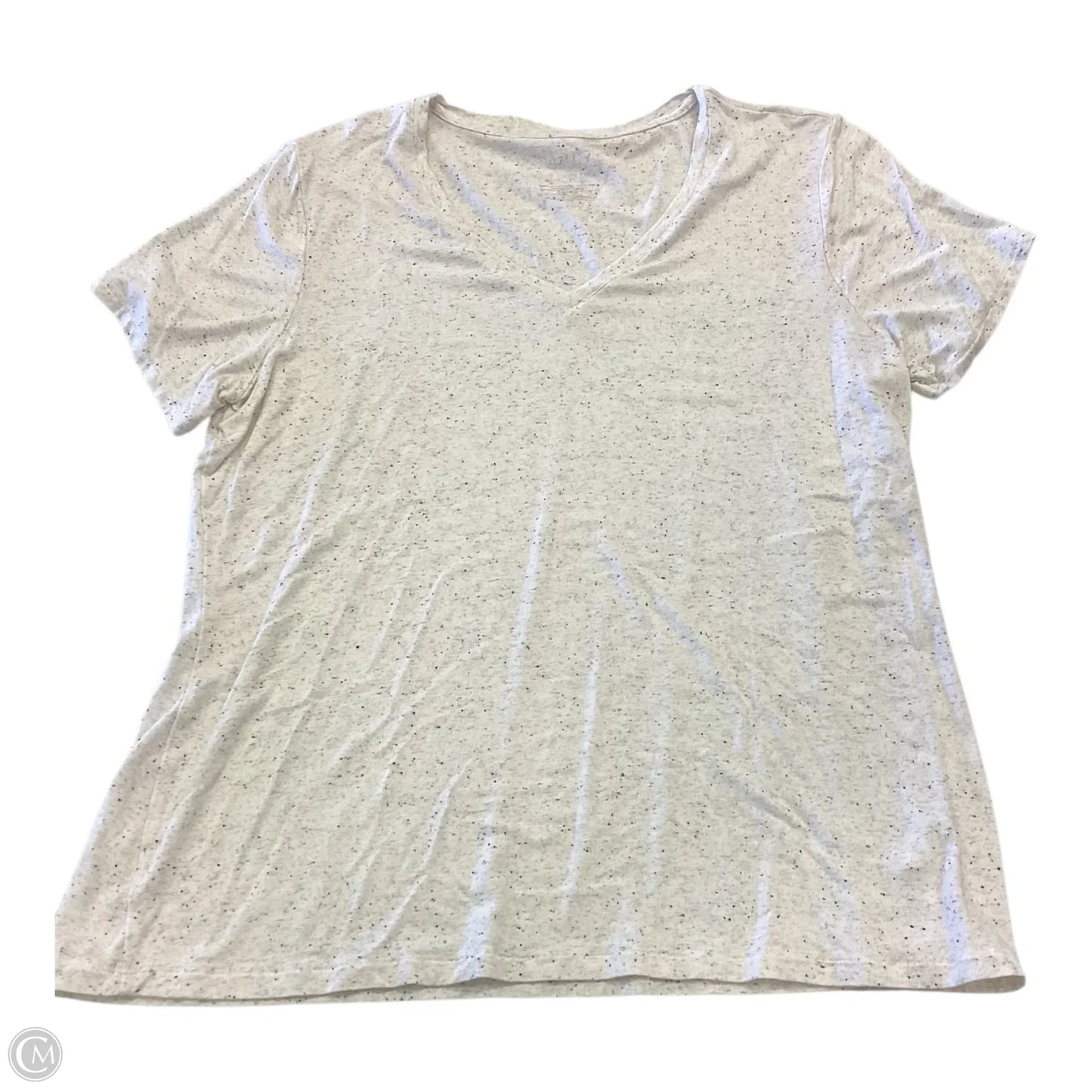 Top Short Sleeve By Apt 9 In Cream, Size: Xl
