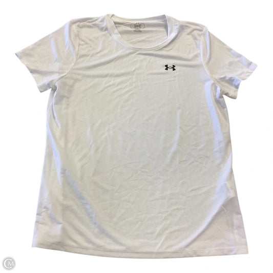 Top Short Sleeve By Under Armour In White, Size: L