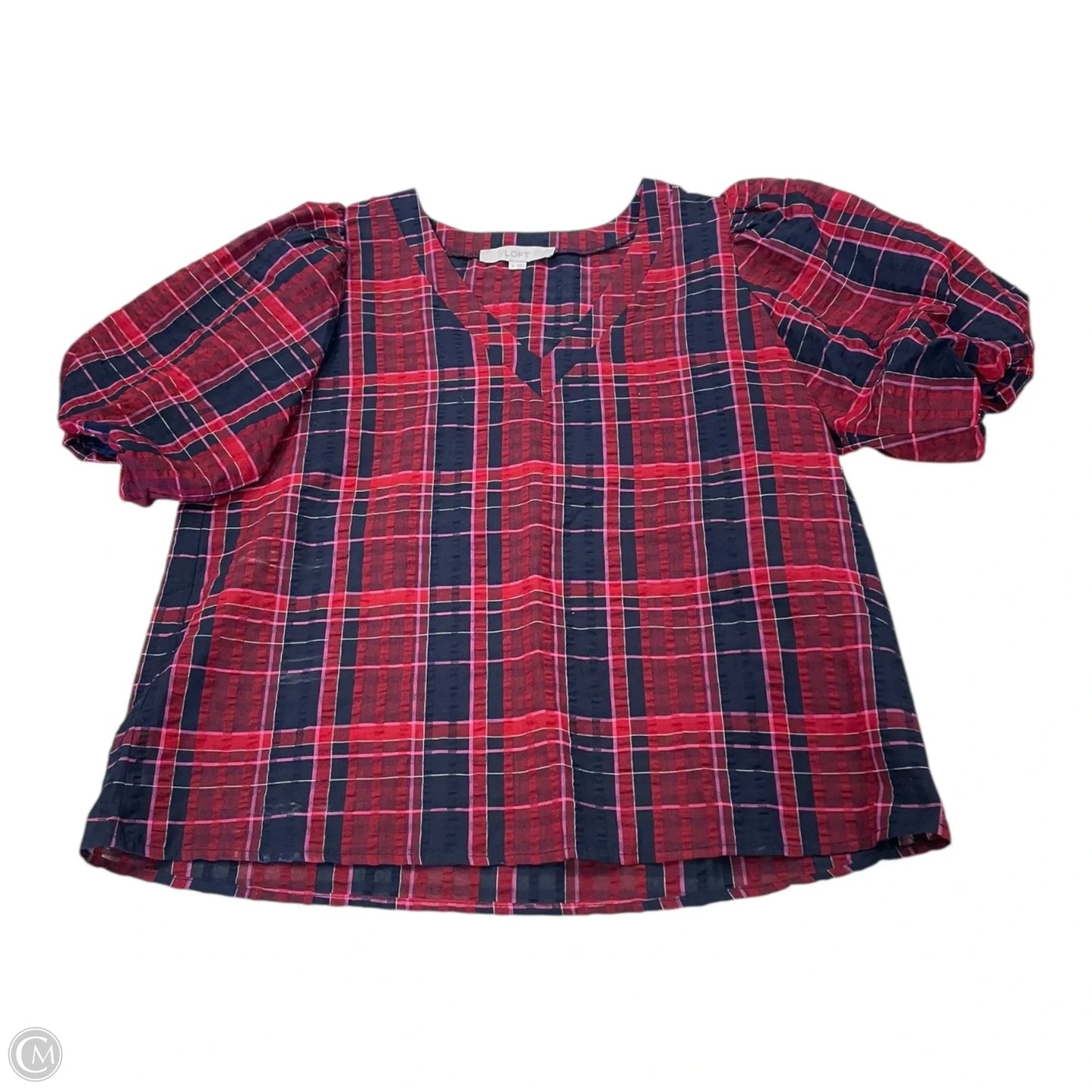 Top Short Sleeve By Loft In Red, Size: M