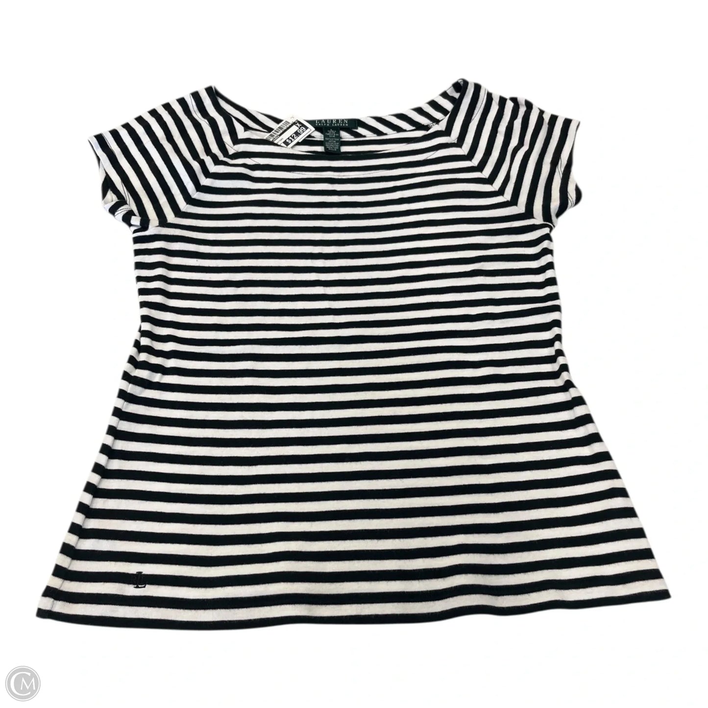 Top Short Sleeve By Ralph Lauren In Striped Pattern, Size: L
