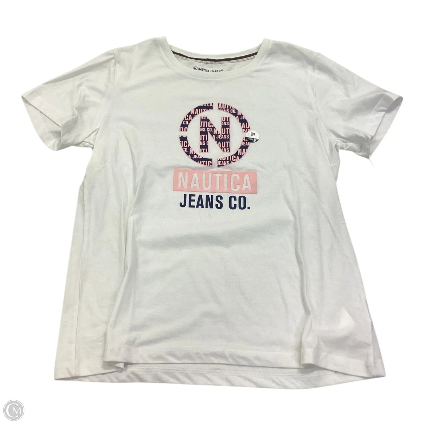 Top Short Sleeve By Nautica In White, Size: M