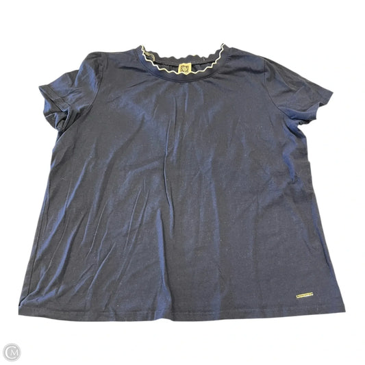 Top Short Sleeve By Anne Klein In Navy, Size: Xl