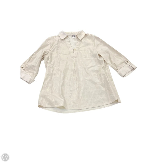 Top 3/4 Sleeve By Anne Klein In Gold, Size: S