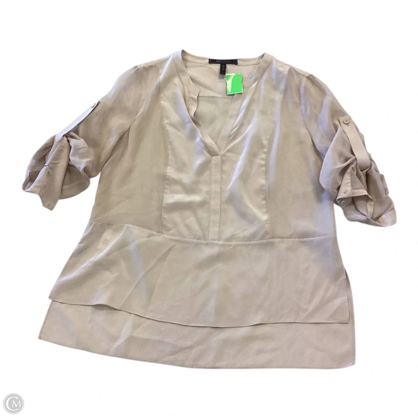 Top Long Sleeve By Bcbg In Beige, Size: S