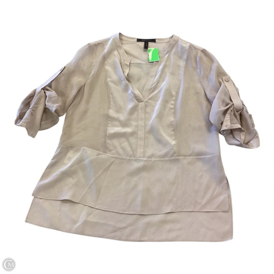 Top Long Sleeve By Bcbg In Beige, Size: S