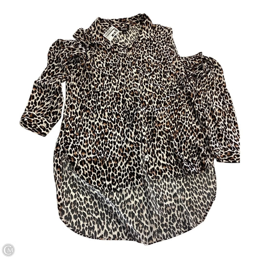 Top Long Sleeve By Ana In Animal Print, Size: L
