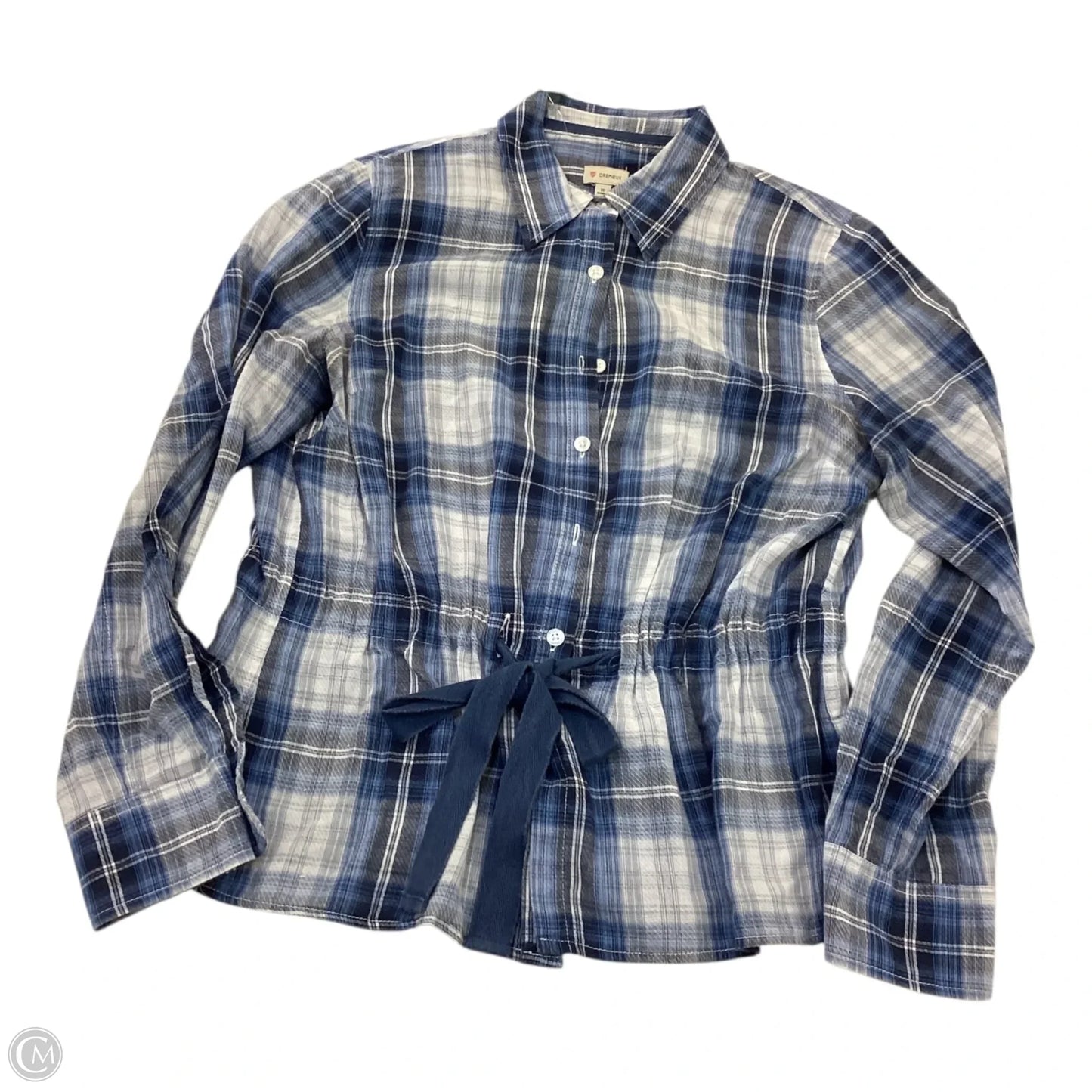 Top Long Sleeve By Cremieux In Plaid Pattern, Size: 10