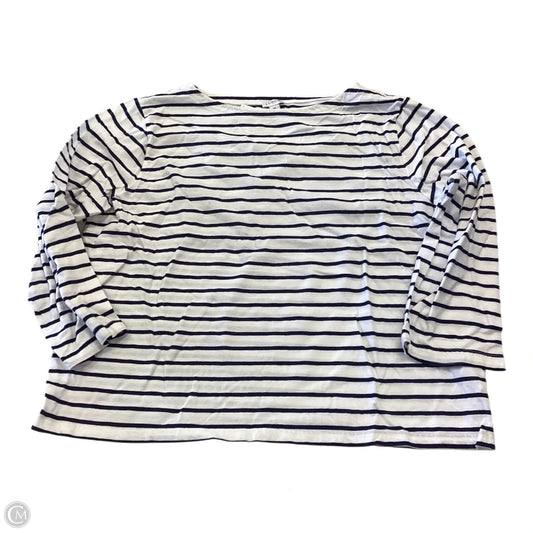 Top 3/4 Sleeve By J. Crew In Striped Pattern, Size: Xl