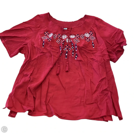 Top Short Sleeve By Catherines In Red, Size: 3x