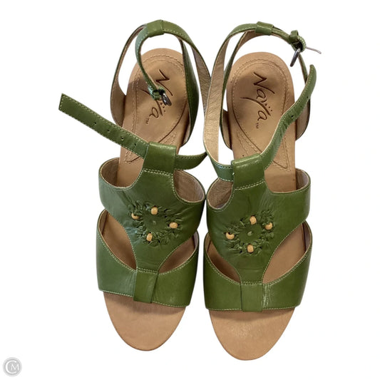 Sandals Heels Block By Clothes Mentor In Green, Size: 9.5
