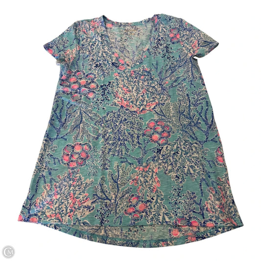 Top Short Sleeve Designer By Lilly Pulitzer In Blue, Size: S