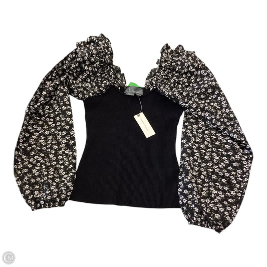 Blouse 3/4 Sleeve By Anthropologie In Black, Size: Xs