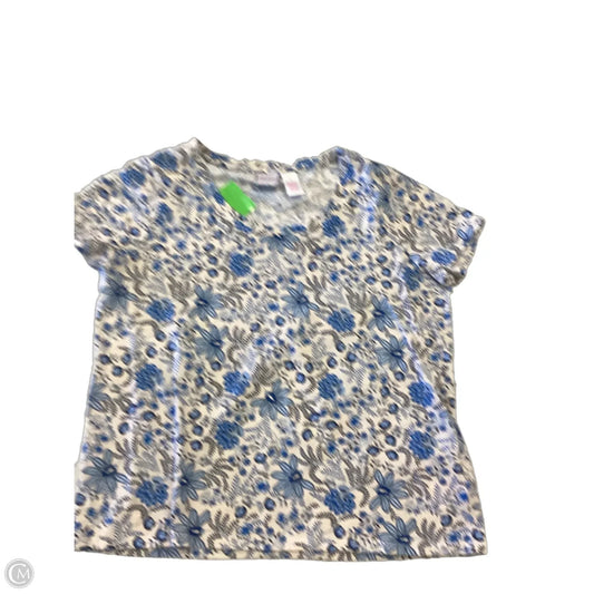 Top Short Sleeve Basic By Stella Parker In Floral Print, Size: L