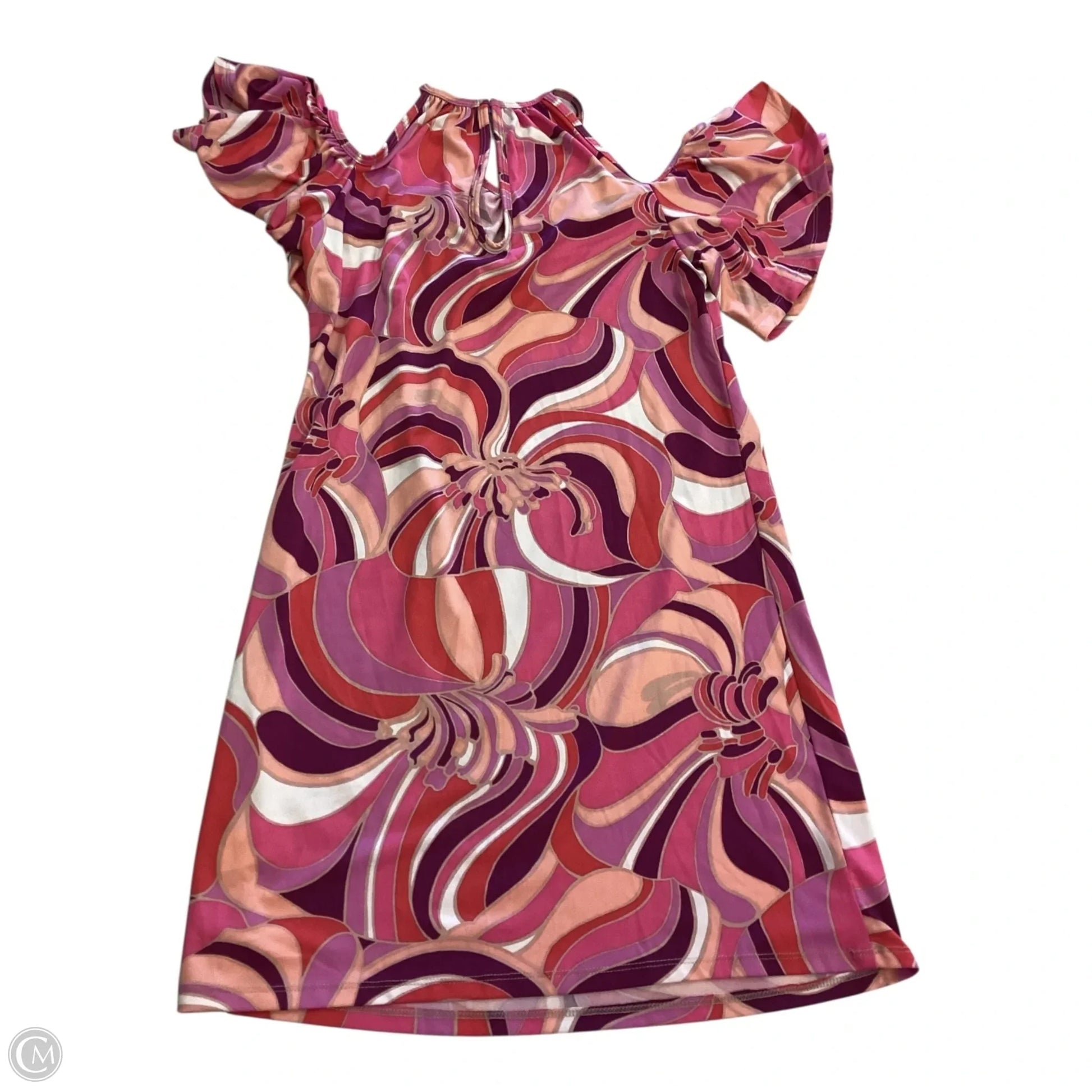 trina turk pink dress Trina Turk Road Trip Floral Silk A-line Tiered Midi Dress