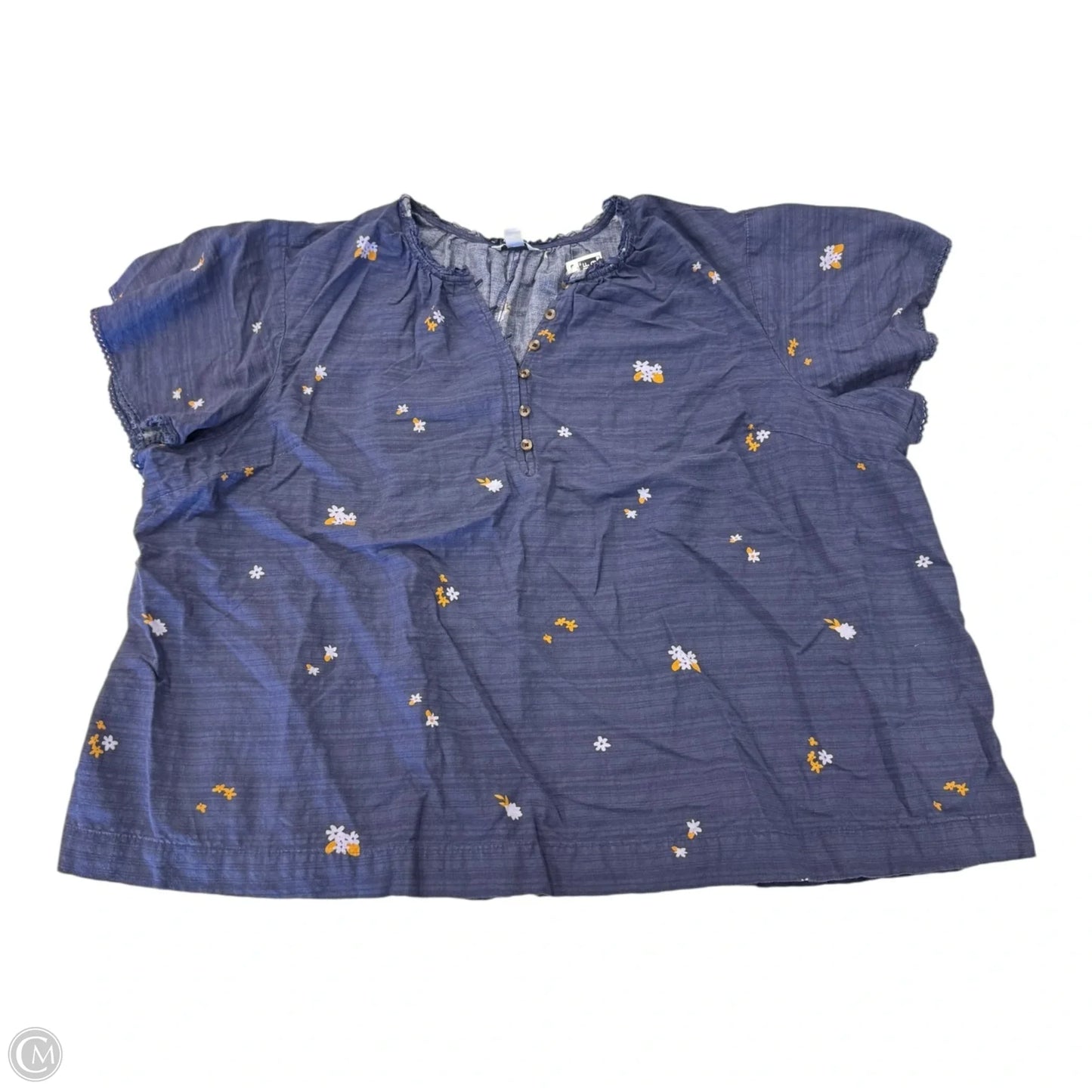 Top Short Sleeve By Sonoma In Floral Print, Size: 3x