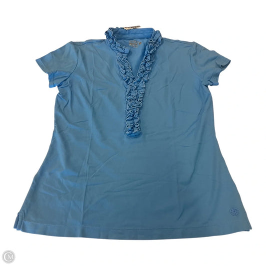 Top Short Sleeve Designer By Lilly Pulitzer In Blue, Size: S