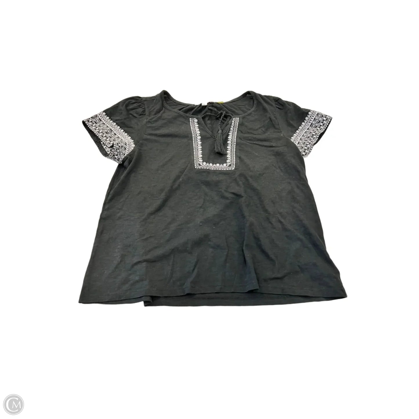 Blouse Short Sleeve By Lucky Brand In Black, Size: M