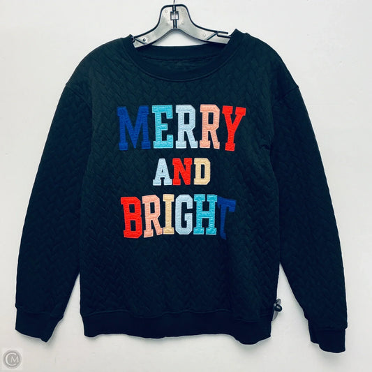 Sweatshirt Crewneck By Clothes Mentor In Black, Size: L