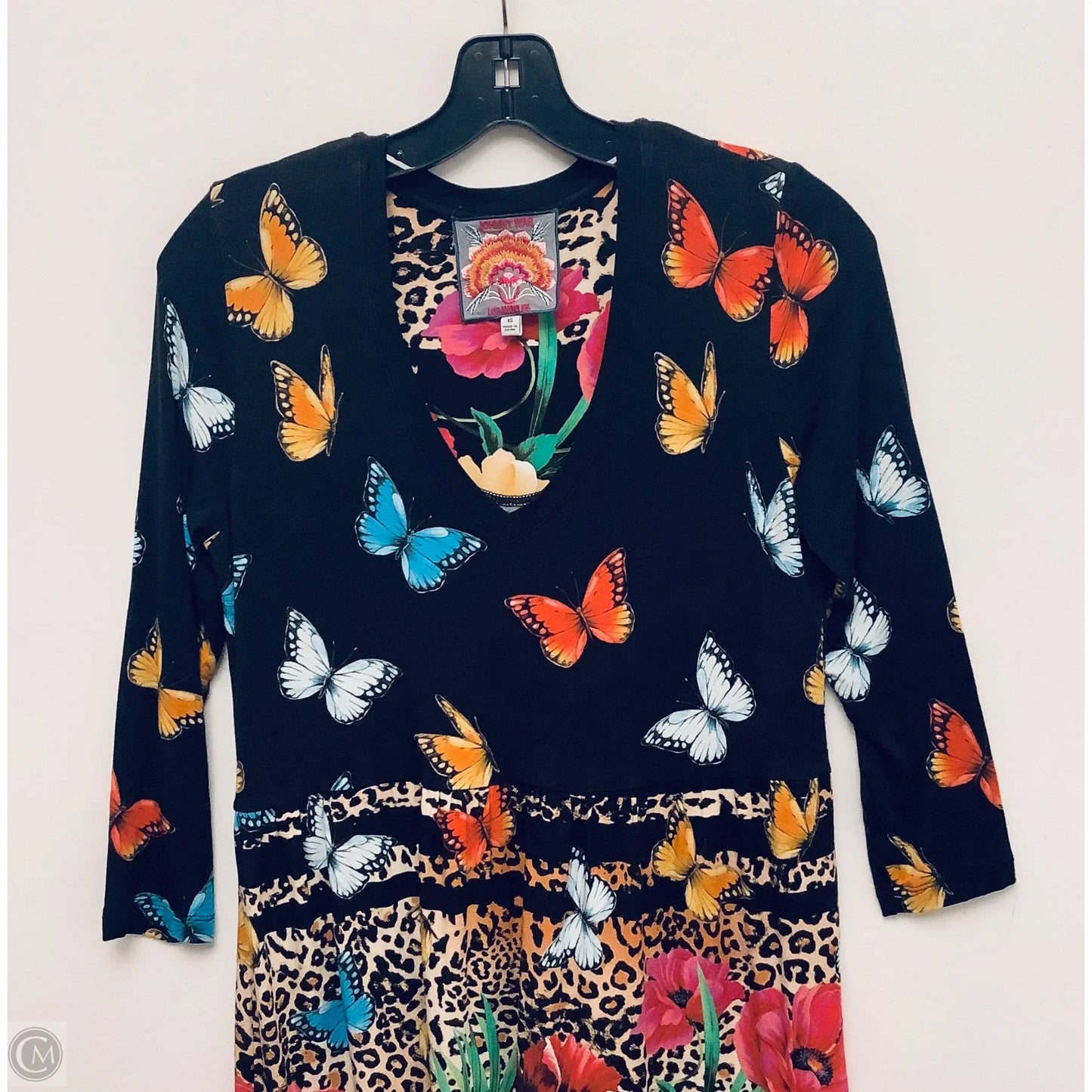 Dress Casual Midi By Johnny Was In Multi-colored, Size: Xs