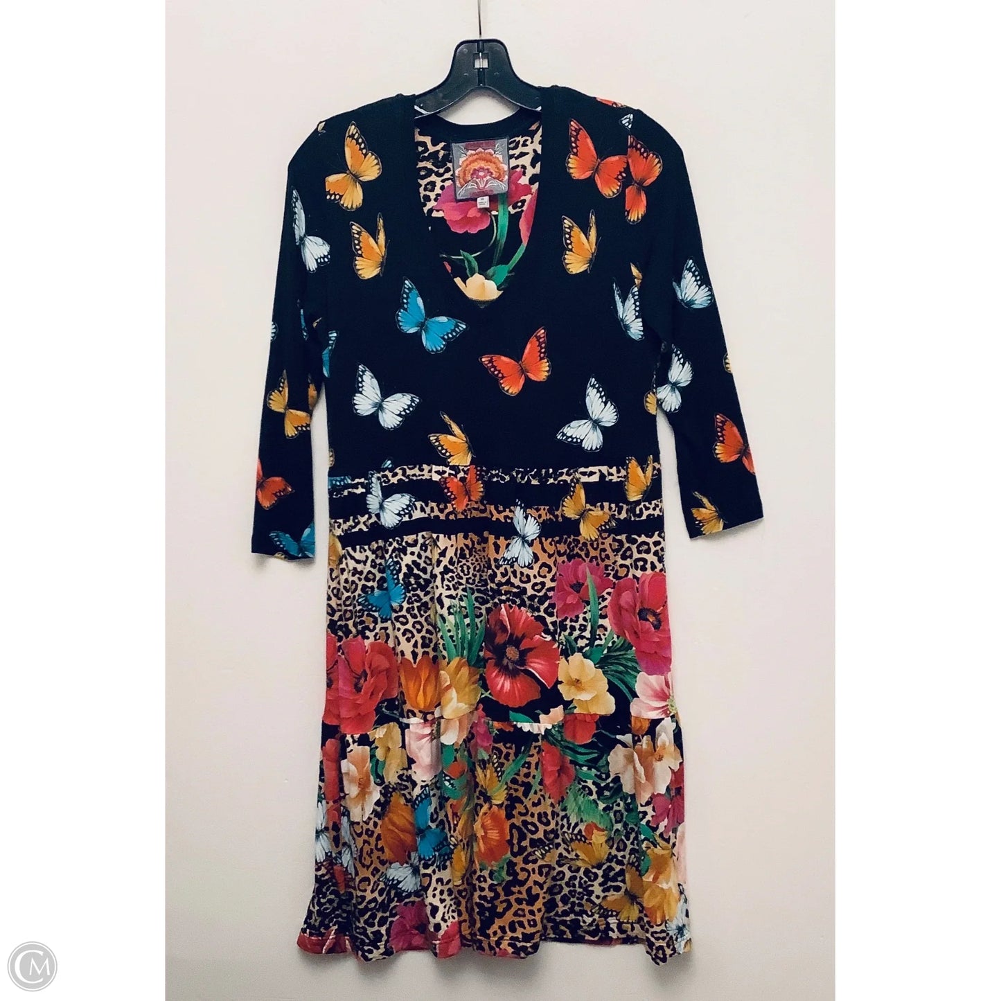 Dress Casual Midi By Johnny Was In Multi-colored, Size: Xs