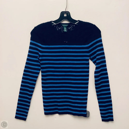 Top Long Sleeve By Lauren By Ralph Lauren In Striped Pattern, Size: M