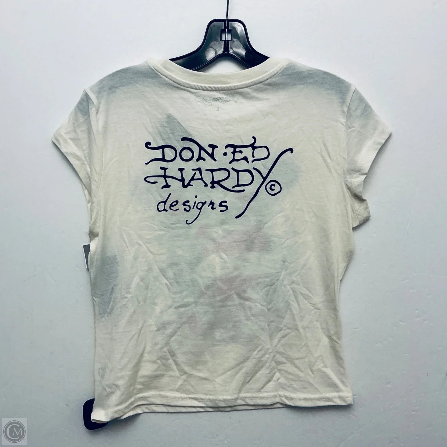 Top Short Sleeve Basic By Ed Hardy In Cream, Size: L