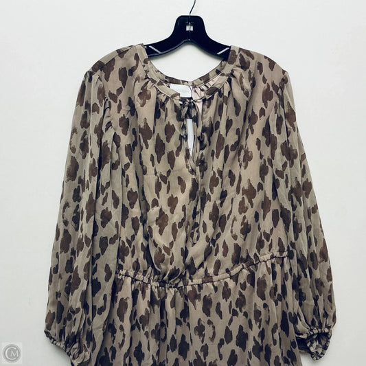 Dress Casual Short By Sugar Lips In Brown, Size: 2x