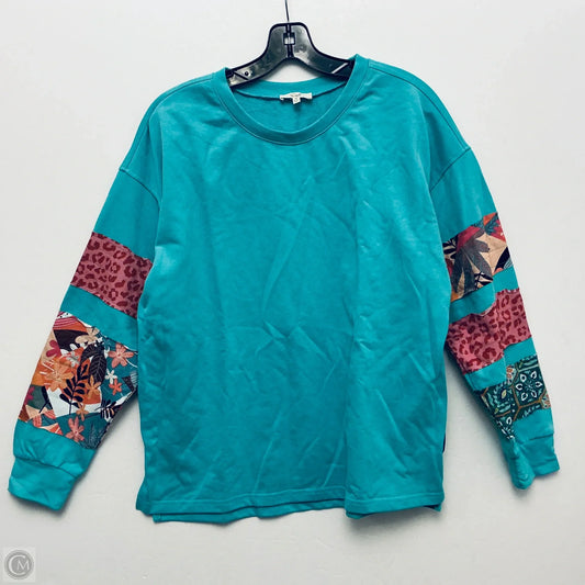 Sweatshirt Crewneck By Easel In Teal, Size: S
